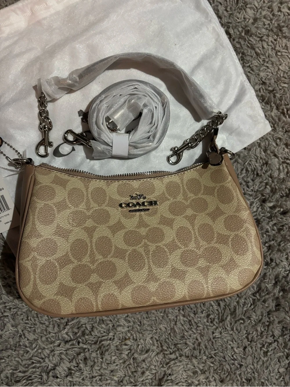 Brown and Tan Designer Shoulder Bag